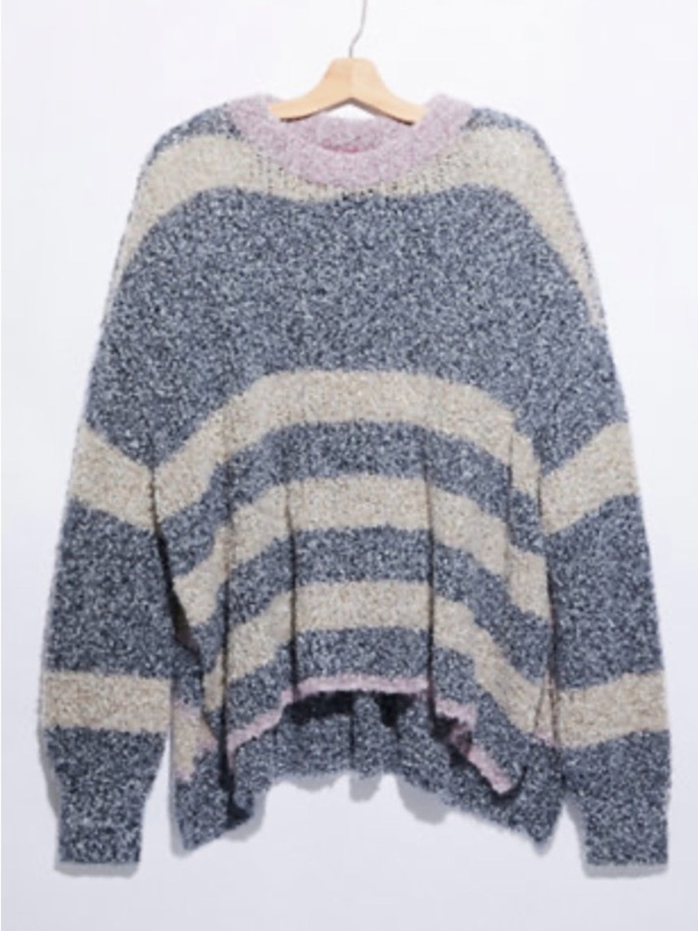 Free People BRB Cozy Striped Fuzzy Tunic